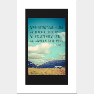 TS Eliot Travel Quote Poster Posters and Art